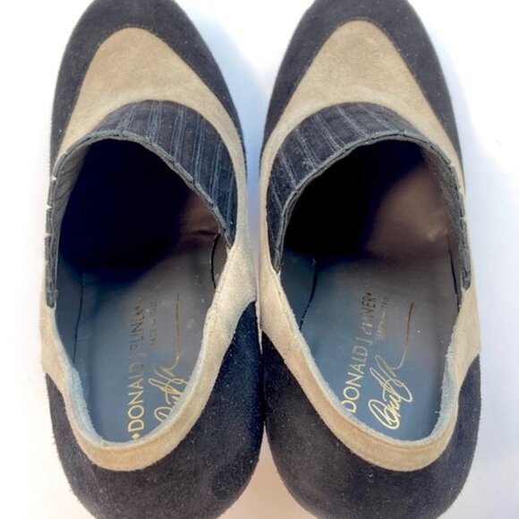 Donald J. Pliner Black and Gray Colorblock Booties - Picture 7 of 9